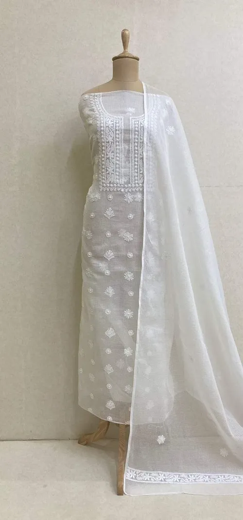 Exclusive Kota Doria Soft Cotton Unstitched Suit Set with Dupatta – Lightweight, Handcrafted Ethnic Wear for Women